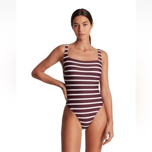 Ralph Lauren Low Back Striped Swimsuit NWT